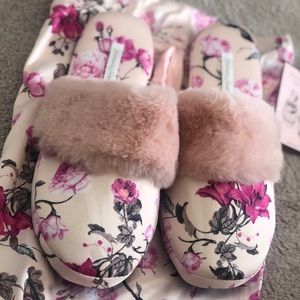 Victoria Secret satin cherry blossom slippers
